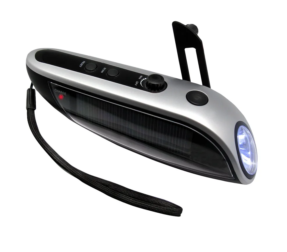 New Portable Mini Solar dynamo Black Light Electric Shock Flashlight