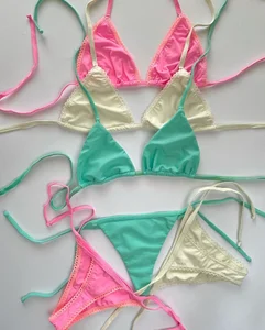 JYJ Swimwear Custom Super Sexy Lace Set Designer Luxury Two Pieces Triangle Thong Micro Mini Swimwear Swimsuits for Women 2026