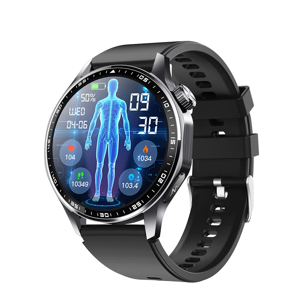 ECG Smart Watch with Body Composition Analyzer,Professional Health Monitor for Blood Fat Uric Acid Trends,BT Call Fall Detection