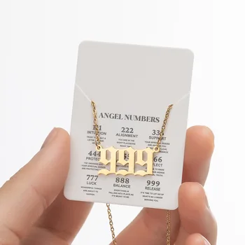Best Gift Jewelry Lucky Angel Number Pendant Necklaces Fashion Angel 111-999 Stainless Steel Necklace