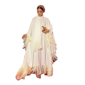 2023 New Eid Modest Kaftan Abaya Dubai Islamic Clothing with Luxurious Bat Long Sleeve Design Plus Size Luxury Muslim Dress