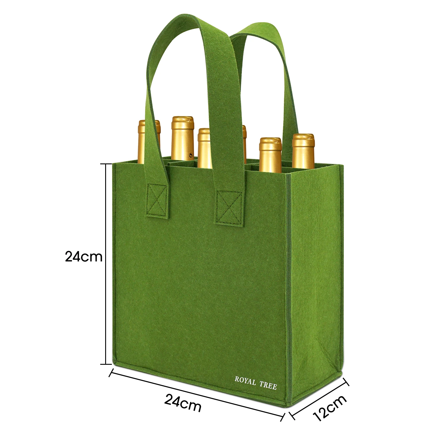 6 Bottle Wine Carrier Tote Bag With Divider Reusable Portable Felt Wine