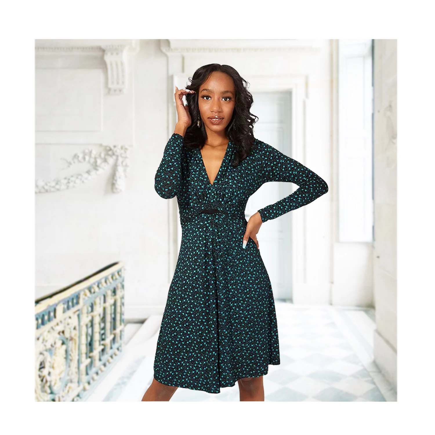 Loose Fit Lightweight Floral Pleated 
