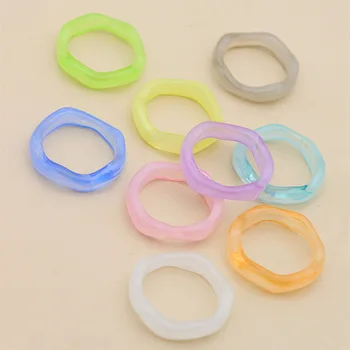 New 9pcs irregular candy silicone wedding ring set resin ring fashion Color silicone finger ring set girls jewelry gift