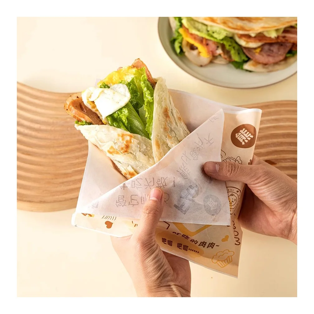 Sandwich Grease Proof Triangle Bag Doughnut Snack L Shaped Double Open Bread Packaging Brown Kraft Paper Grocery Cookie Bag