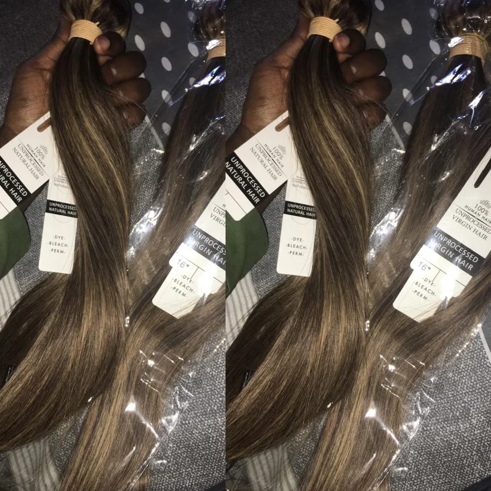 Extensiones de cabello humano liso de Malasia con degradado marrón Remy_voghion.com