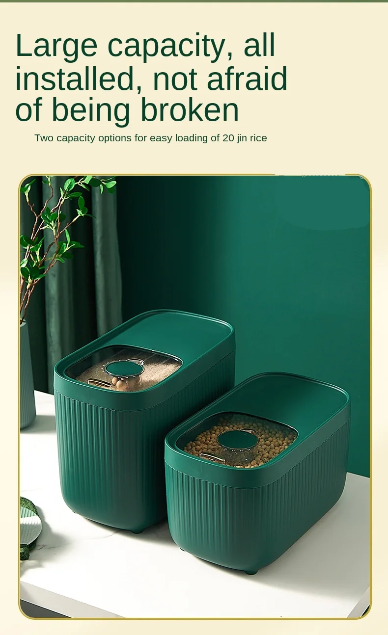 Plastic rice bucket sealed transparent pet storage barrels push-pull insect-proof moisture-proof rice storage box