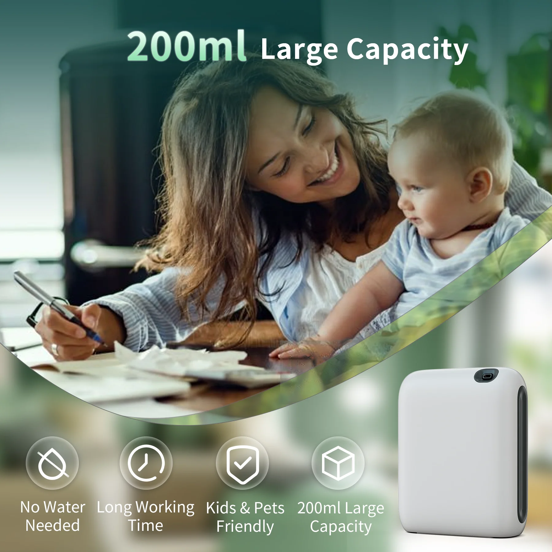 Crearoma Small Wall Mounted Fragrance Diffuser Machine Advanced Atomizer Head Elegant Outlooking Home Essential Oil Diffuser