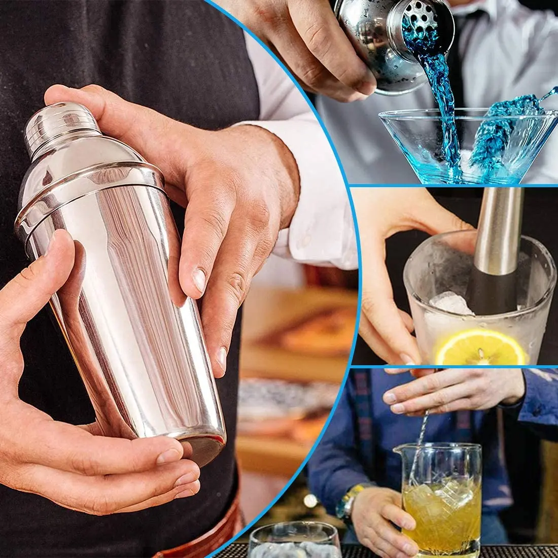 Set Shaker Cocktail In Acciaio Inossidabile - 20 Pezzi Con Accessori Per Bar, Ideale Per Regalo - Foto 12