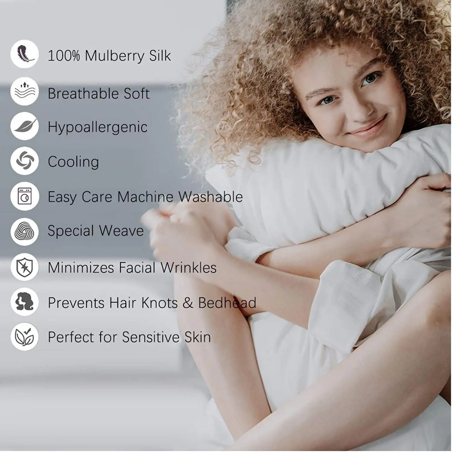 Wholesale Mulberry Soft Silky Satin Polyester Hidden Zipper Design