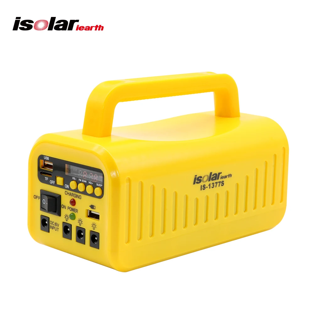Small Solar Lighting System for Home Isolar Gd8017 Camping Lamp with FM Radio Solar Home Lights System