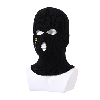 Hot Selling Balaclava Custom Logo Face Mask One Hole Outdoor Cycling Head Cover Face Balaclava Embroidered knitting for warmth