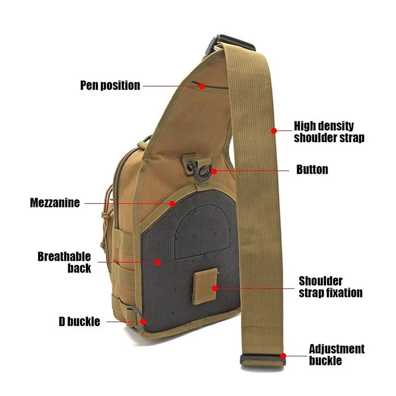 Hot Sale Waterproof Outdoor Tactical Chest Bag for Hiking Top Quality Tactical Shoulder Sling Bags Tactical Style Bags