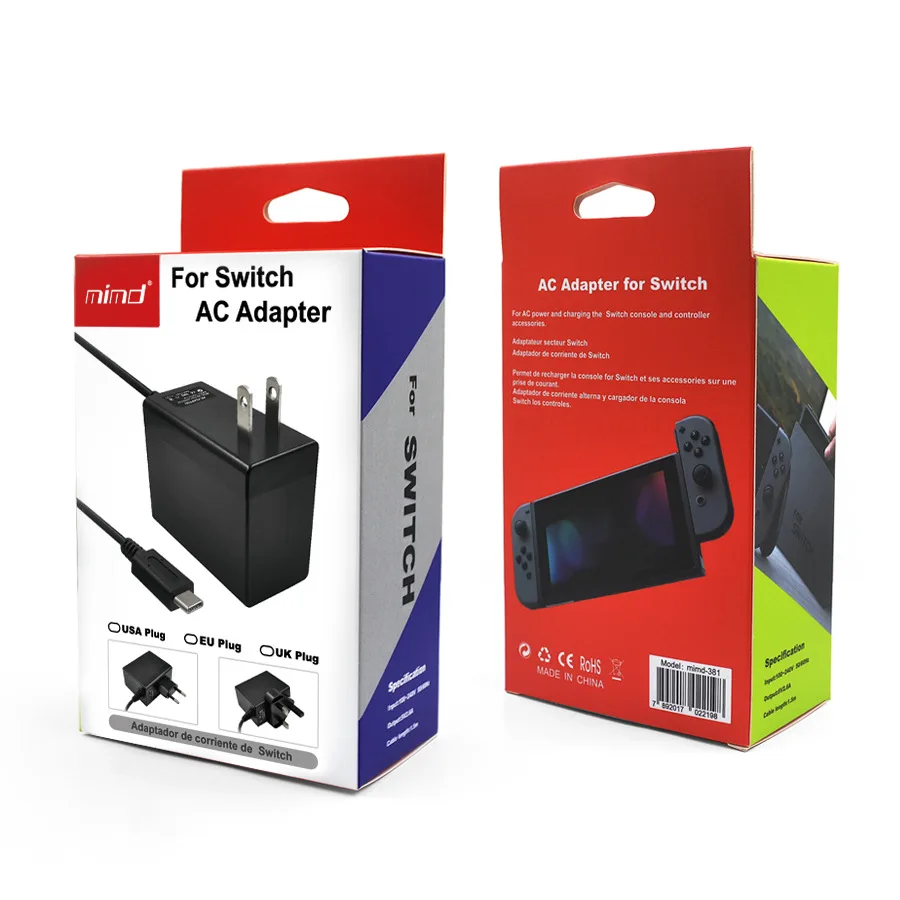 Nintendo Switch AC Power Adapter Battery Charger USA EU UK
