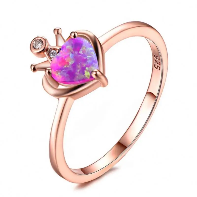 Promesse Bague Femmes Plaqué Platine Cœur Forme Couleur Rose Strass Anneaux Promesse Bague Femmes Plaqué Platine Cœur Forme Couleur Rose Strass Anneaux