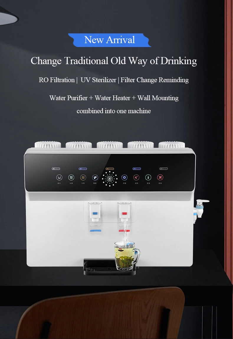 2025 Myteck New Arrival Tabletop Instant Hot Water Dispenser System RO Reverse Osmosis Drinking Water for Home