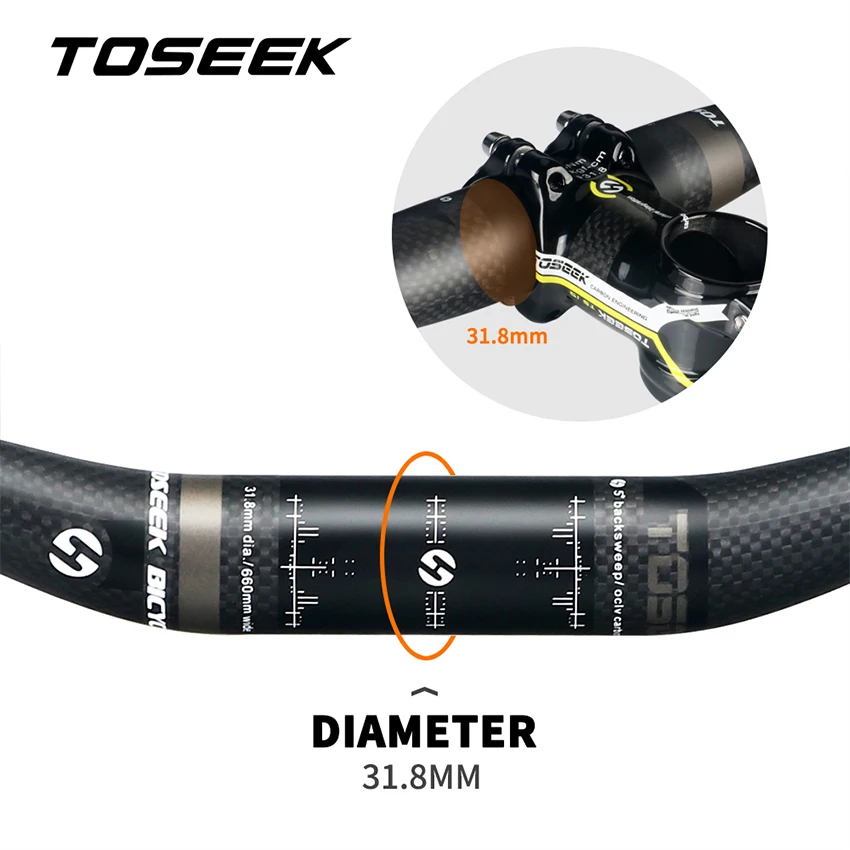 Toseek Carbon Fiber Handlebars Mtb TOSEEK Mtb Handlebars And Stem