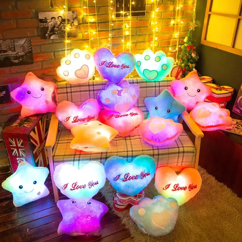 Best Seller Creative Twinkle Star Glowing Led Night Light Plush Pillows