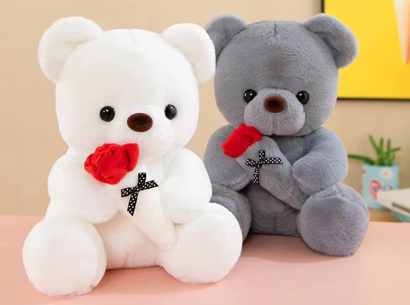 Cute Rose Teddy Bear Plush Toy Doll