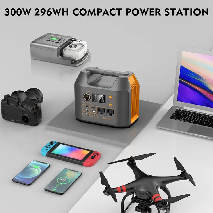 Solar Energy Battery Storage 300W Computer Chargers for Laptops Camping 220V Portable Power Station