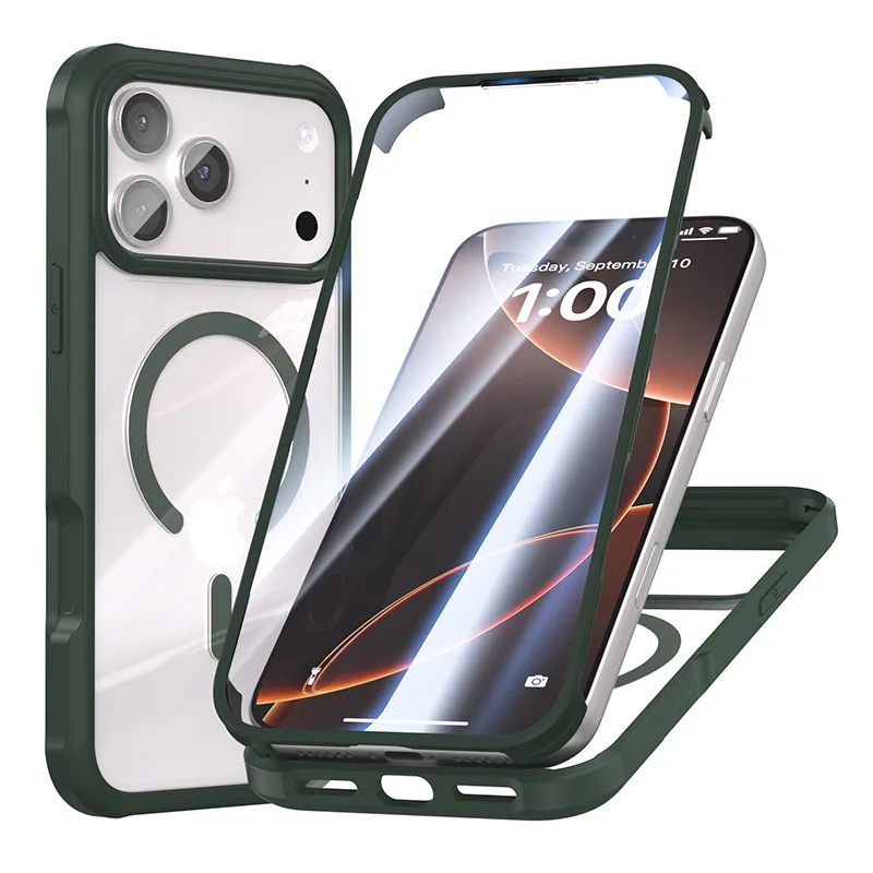 High Transparency Tempered Glass Phone Case Magnetic for iPhone 17 Pro Max 17 Air Magnetic Clear Phone Case