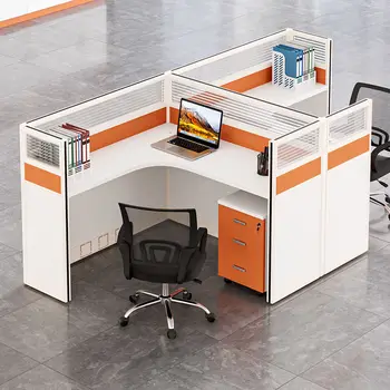 Modern Modular L-Shape Office Desk Workstation Stylish Wooden Furniture Design