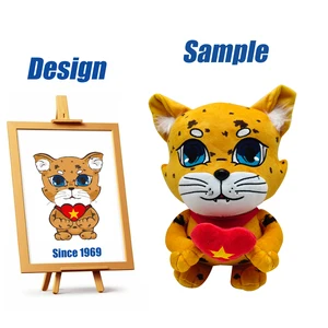 Shengye China Plushies Manufacturer Custom Wholesale Company Logo Brand Promotion Soft Stuffed Wild Animals Cheetah Plush Toy