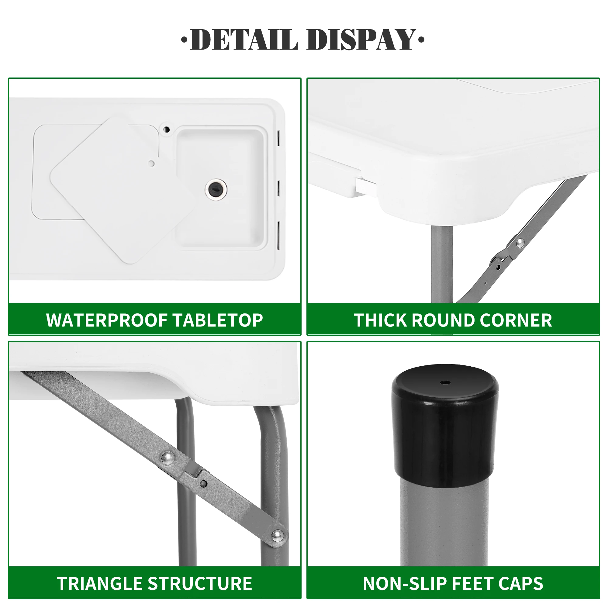 Multifunctional Furniture White Plastic Folding Table Outdoor Camping