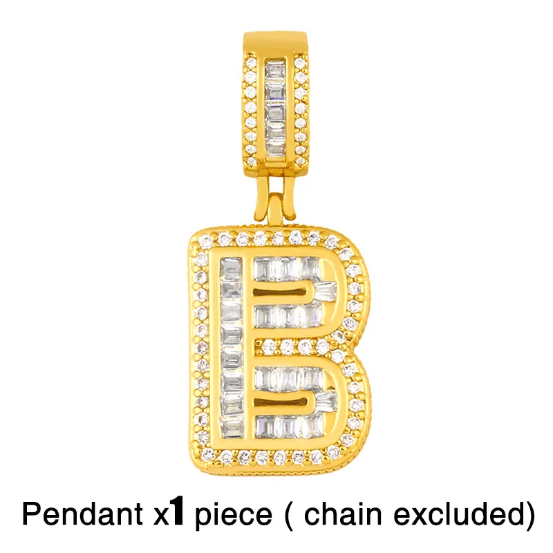 Iced Out Custom Letter Charms Necklace CZ  Clip Chain Necklace for Girls