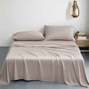 High Quality 300 Tc Queen Size Sateen Bedding Set 100% Bamboo Fabric Four Piece Sheets with Cooling Features for Home Use