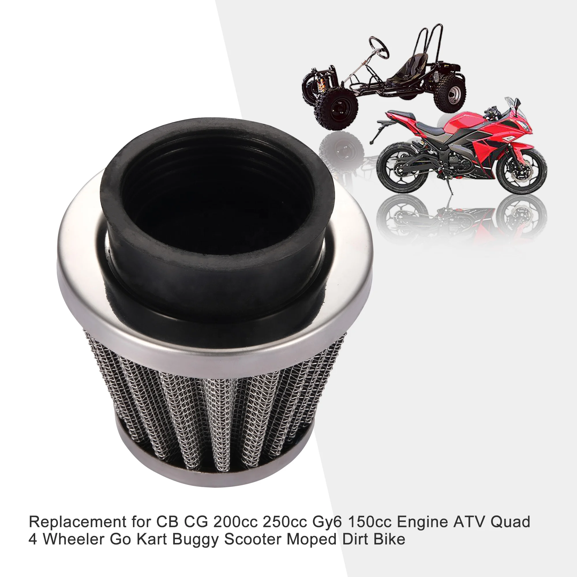 Filtre à Air 58 Mm GOOFIT – Remplacement Pour Mini Moto 2 Temps 37cc 39cc Refroidie Par Eau Pocket Bike MTA4
