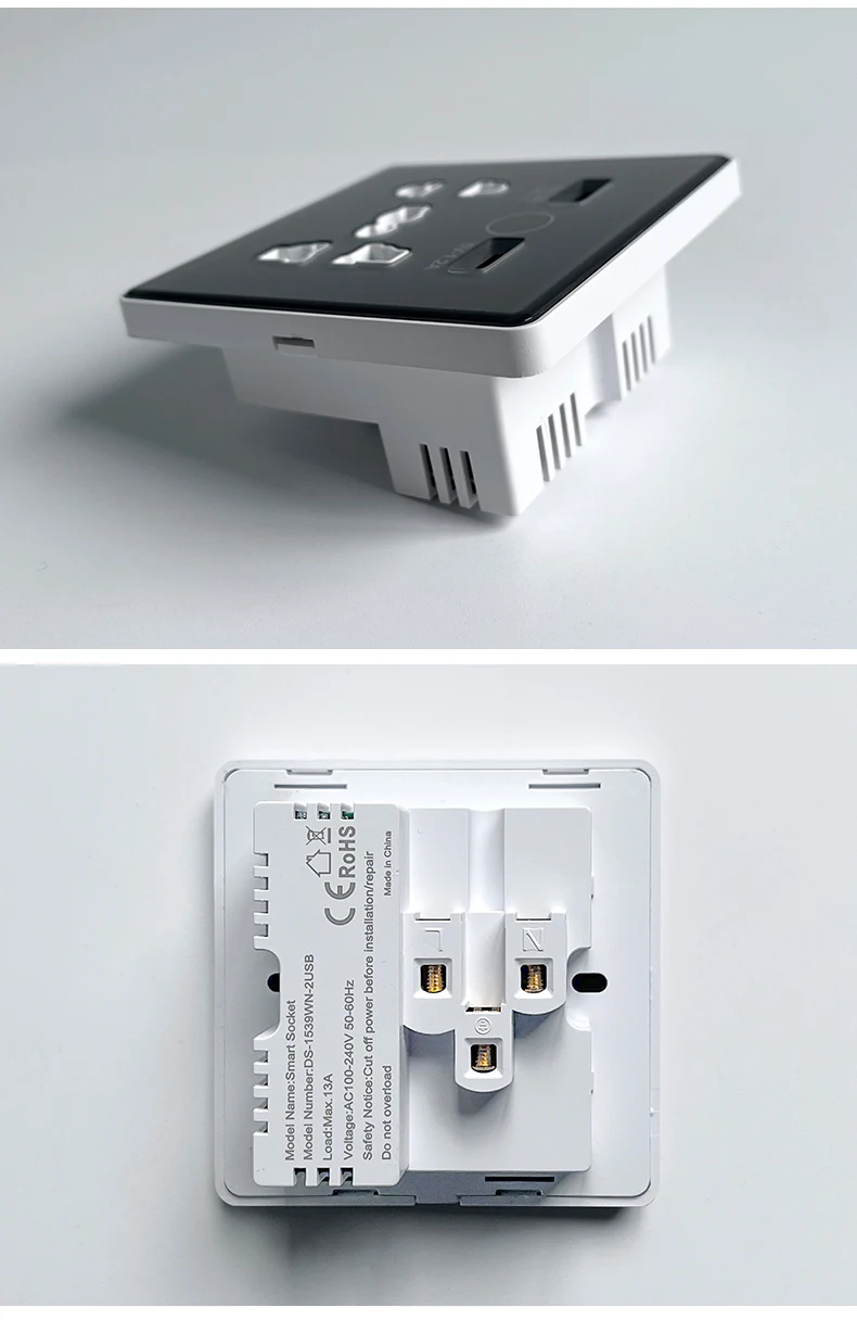 Tuya Smart Home 13A Socket Wifi Multi-function Universal Socket with USB Interface Smart Wall Socket 86