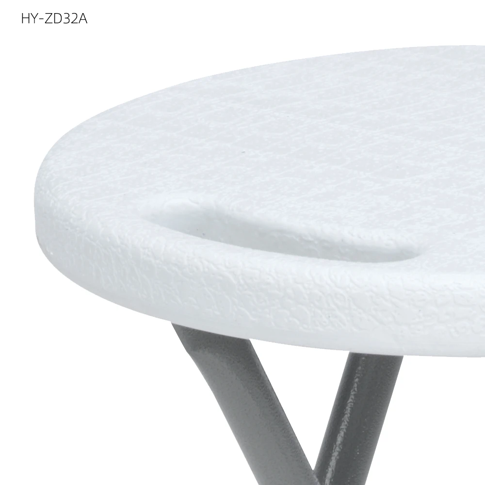 
Прочный белый пластиковый маленький круглый складной стул высотой 45 см, Круглый складной стул из пластика 