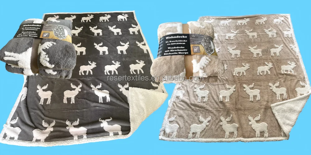 Snuggle Double-layered Reversible Knitted Sherpa Fleece Throw Blanket-Eco-Friendly Anti-Pilling for Christmas Gift Any Special