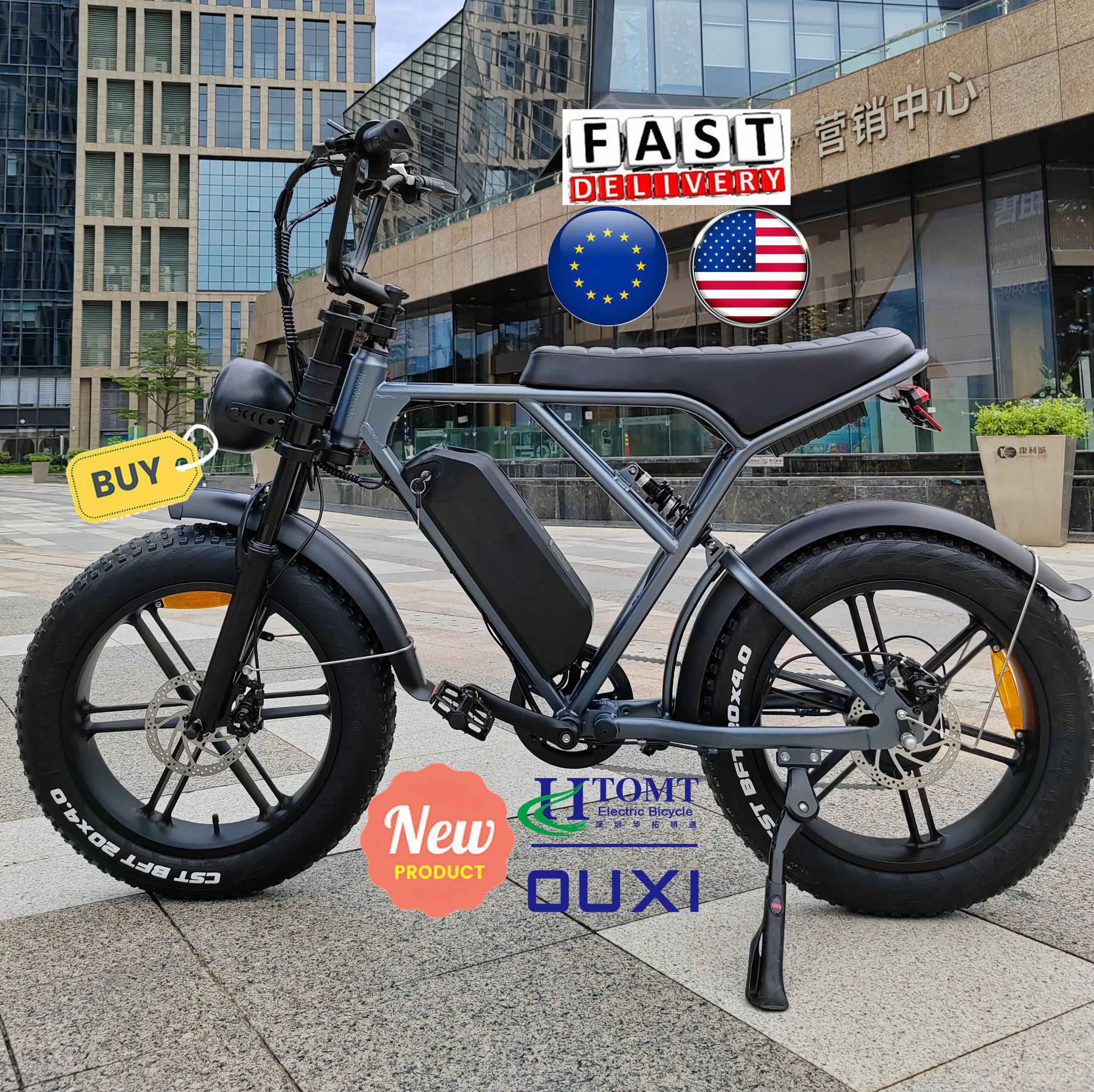 20inch Fat Tire Electric Bicycles Ouxi V8 1000w 750w Fatbike 250w Motor ...