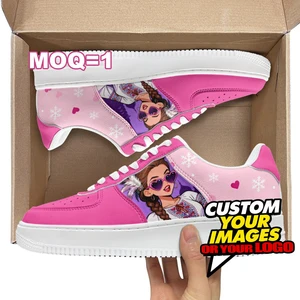 Custom Your Brand logo Chunky Sneakers for Women Platform Sports Breathable Leather Shoes Woman Lace-up Thick Bottom Dad Shoes