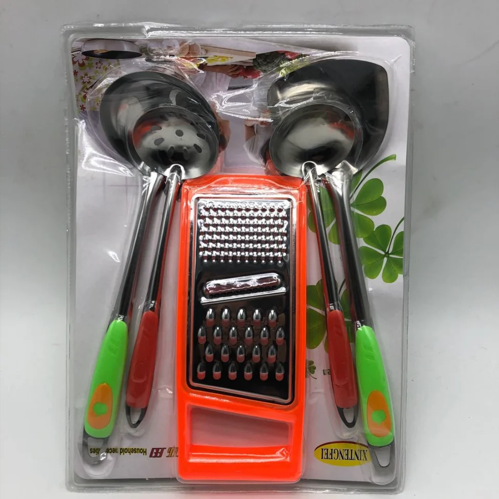 Хит продаж бытовая многофункциональная кухонная продукция строгальный станок для дыни набор из пяти ложек лопатка