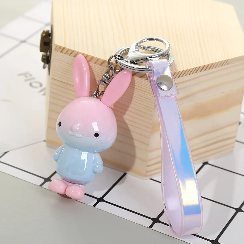 Gradient Gradient Ramp Rabbit Foot Anime Acrylic Wrist Strap Keychain