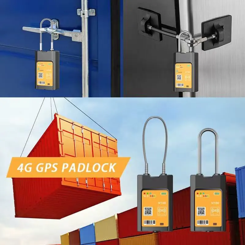 Cargo tracker Logistic Solution 4g Wired with Big Battery Live Tracking History Trace Gps Padlock Container Tracking System