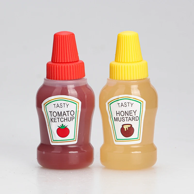 Mini Condiments Squeeze Bottle Tomato Sauce Bottles Sauce Container with Spiral Cover