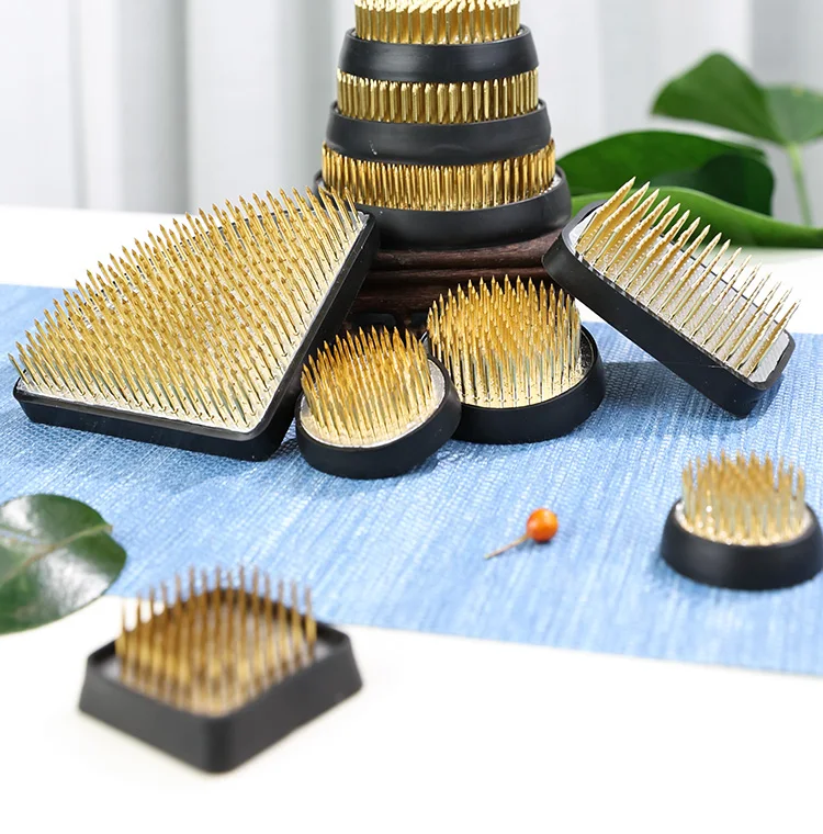 Japanese Style Jianshan Copper Needle Flower Arrangement Base Flower