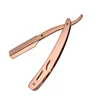 Rasoio dritto da barba in oro rosa