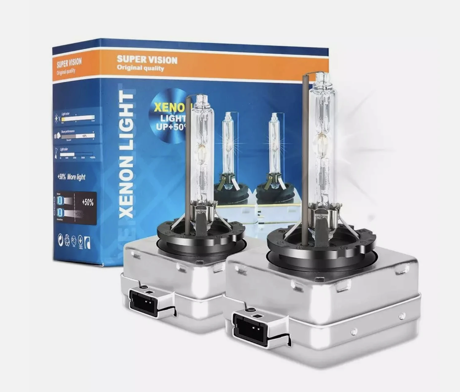 XENON SUPER VISION D4C 35W 6000K 2個 Super Vision 35W HID Xenon Bulb D1S 6000K - High-Quality