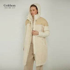 Essential Warmth Lamb Wool Hand Warmer Pocket Duck Down Jacket for Woman