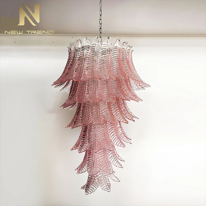 cpl-450 Grand Vintage Italian Murano Glass Chandelier – Large Luxury Lustre Lighting Fixture for High Ceiling Hotel Lobby & Villa Void