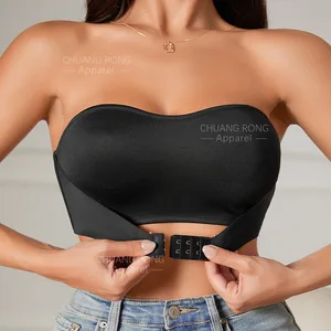 Hot Selling Strapless Women's Bras Small Chest Gathering Beautiful Back Traceless Design Not Falling Cross-Border Plus Size