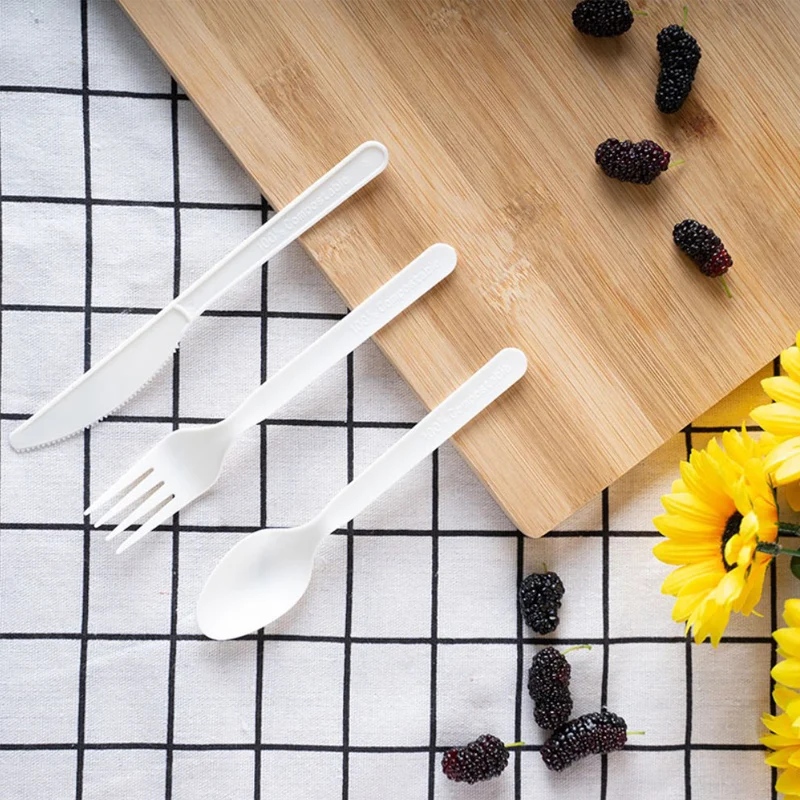 Cornstarch Dish Tableware Set Biodegradable Disposable Forks