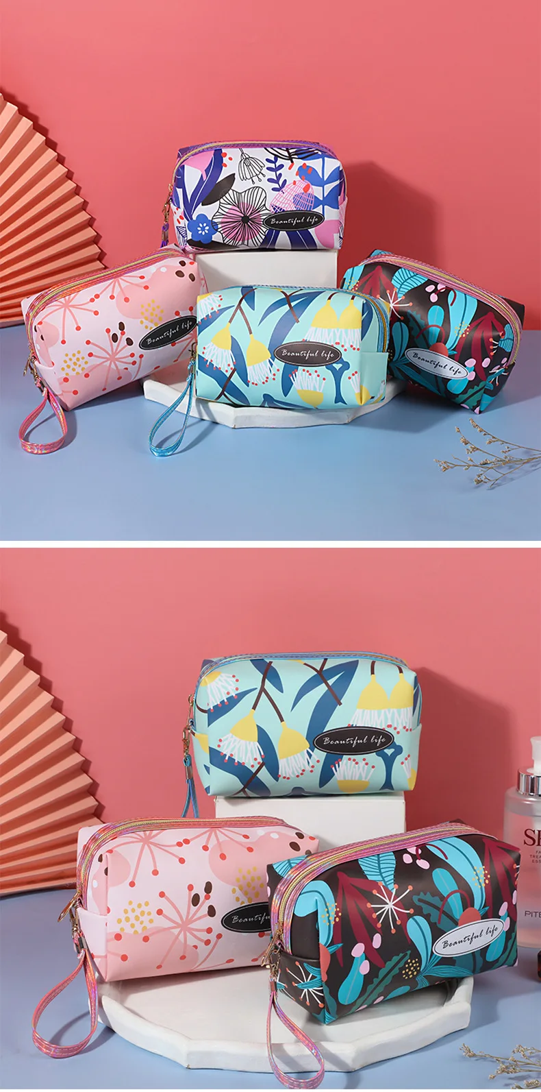 custom waterproof travel makeup bag  Cosmetic Organizer Perfect for breezing through TSA Lilixerw Personalized Letter Pattern Makeup