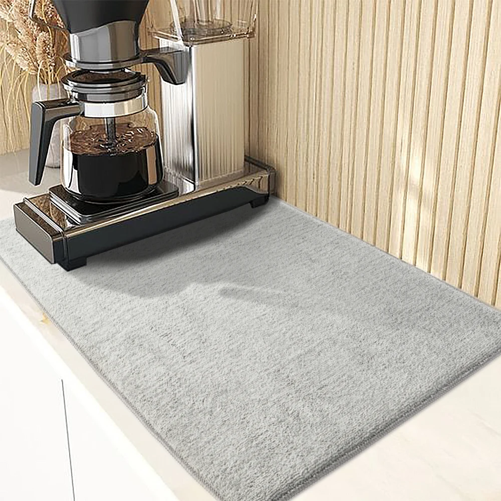 Microfiber Dish Drying Mat Heat Resistant Absorbent Washable Mat for Bottle Rack Kitchen Counter Shelf Fridge Drawer Liner