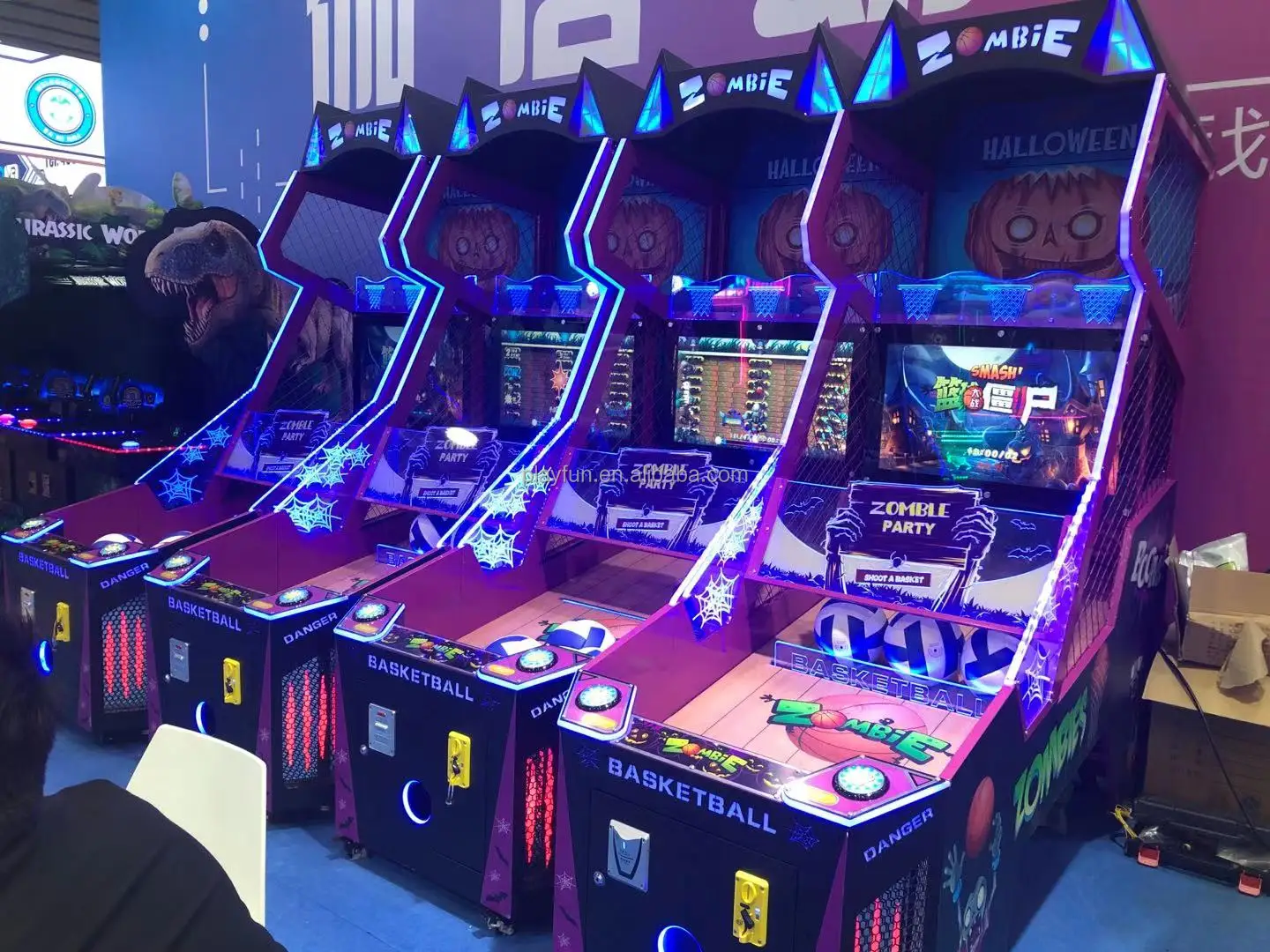 Playfun Kids Street Arcade Basketball Game Machine Zombie Party